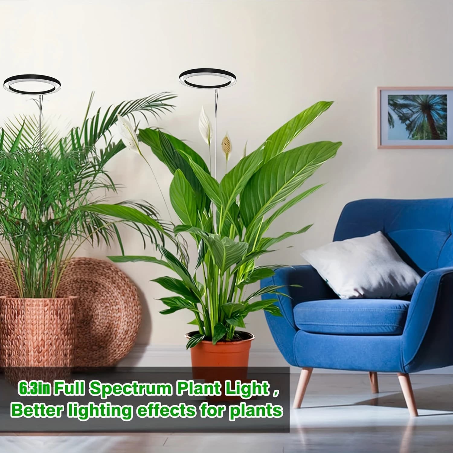 Telescopic up to 65 inch indoor full-spectrum growth light LED plant growth light with automatic timer and brightness adjustment